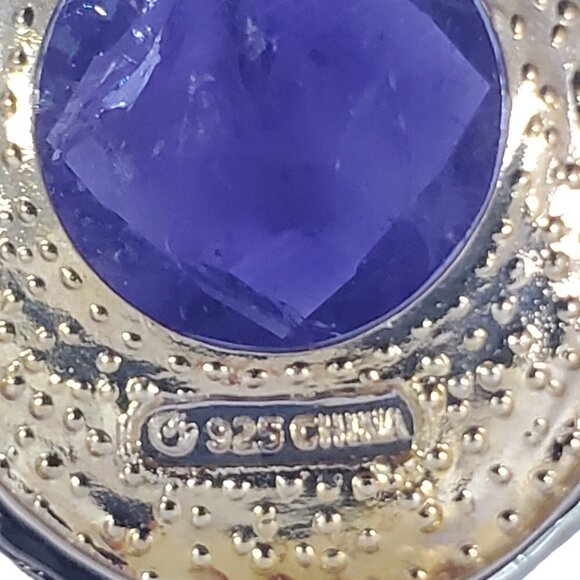 HSN Gold Vermeil .925 Sterling Silver Amethyst Pendant & Necklace - Picture 14 of 16